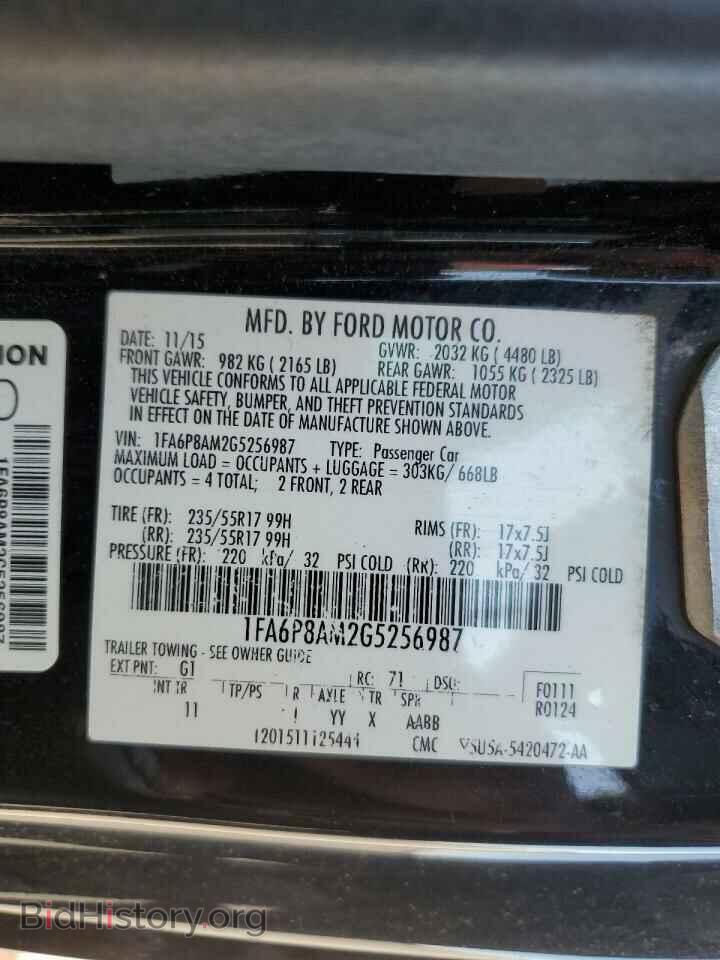 2016 FORD ALL Models - VIN: 1FA6P8AM2G5256987 - Фото 12