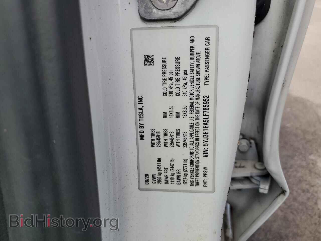 2020 TESLA MODEL 3 - VIN: 5YJ3E1EA5LF785952 - Фото 12