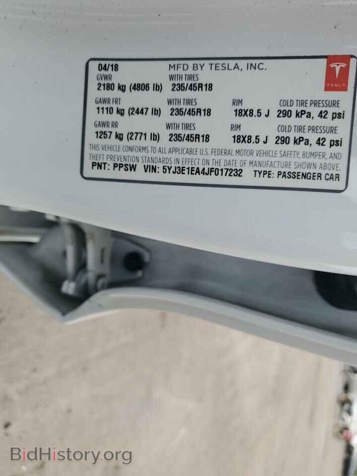 2018 TESLA MODEL 3 - VIN: 5YJ3E1EA4JF017232 - Photo 12