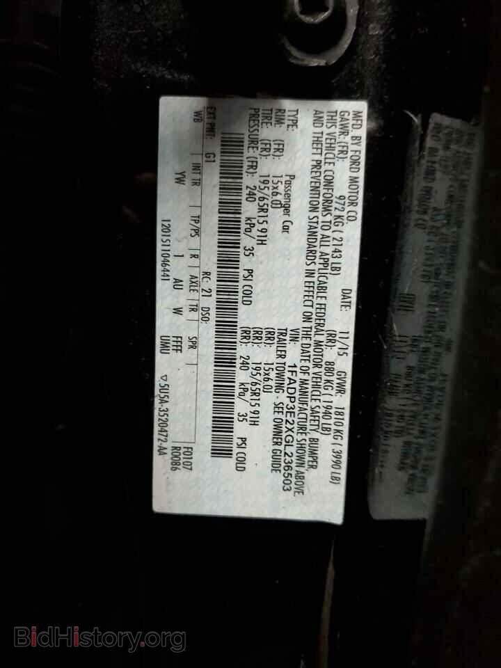 2016 FORD FOCUS - VIN: 1FADP3E2XGL236503 - Фото 12