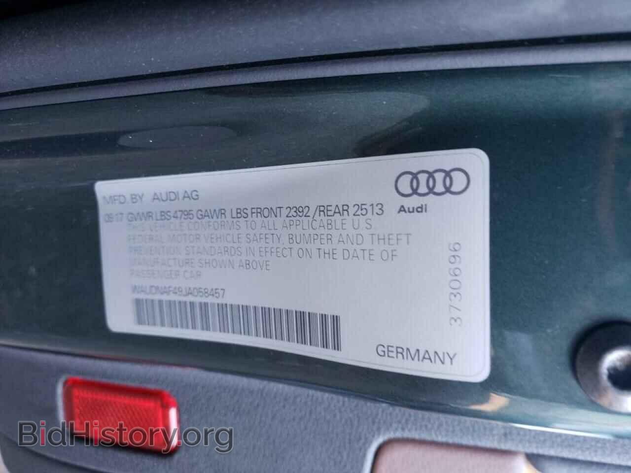 2018 AUDI A4 - VIN: WAUDNAF49JA058457 - Фото 10