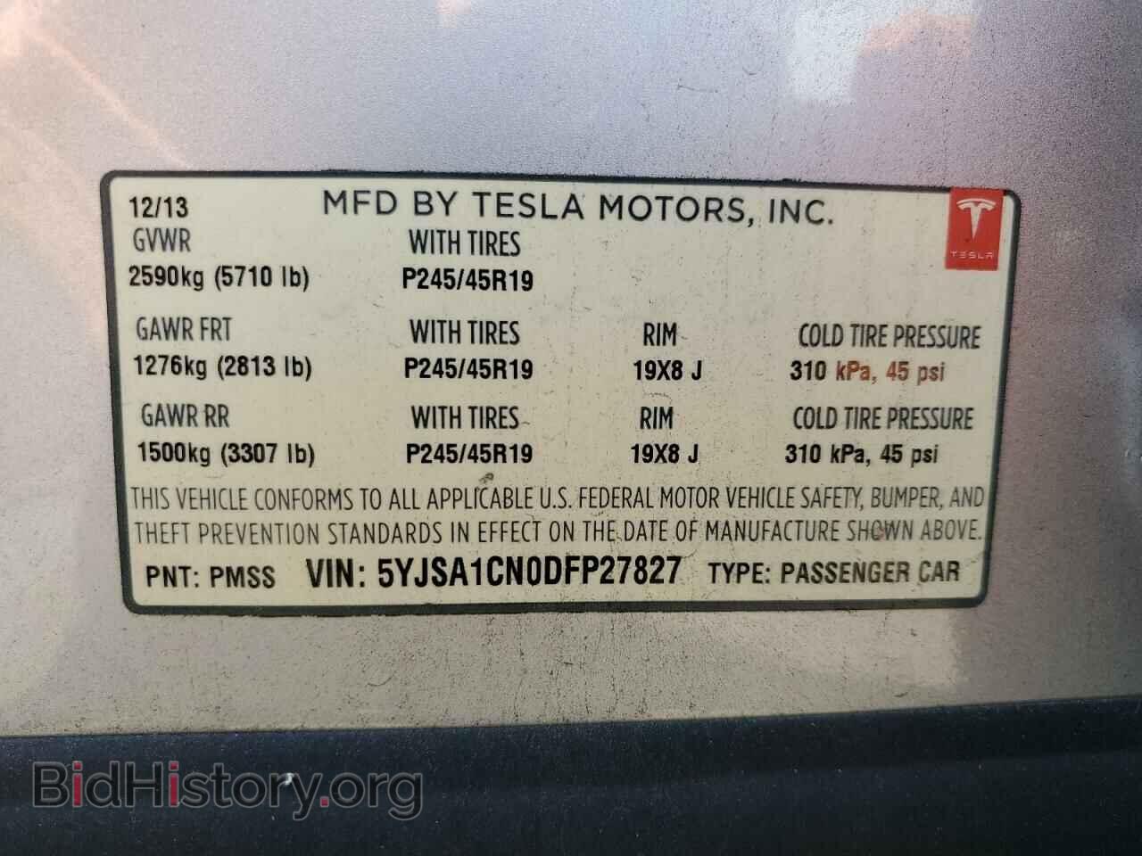 2013 TESLA MODEL S - VIN: 5YJSA1CN0DFP27827 - Photo 13