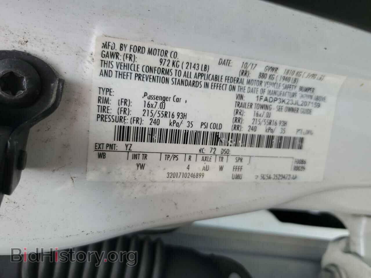 2018 FORD FOCUS - VIN: 1FADP3K23JL207159 - Фото 12
