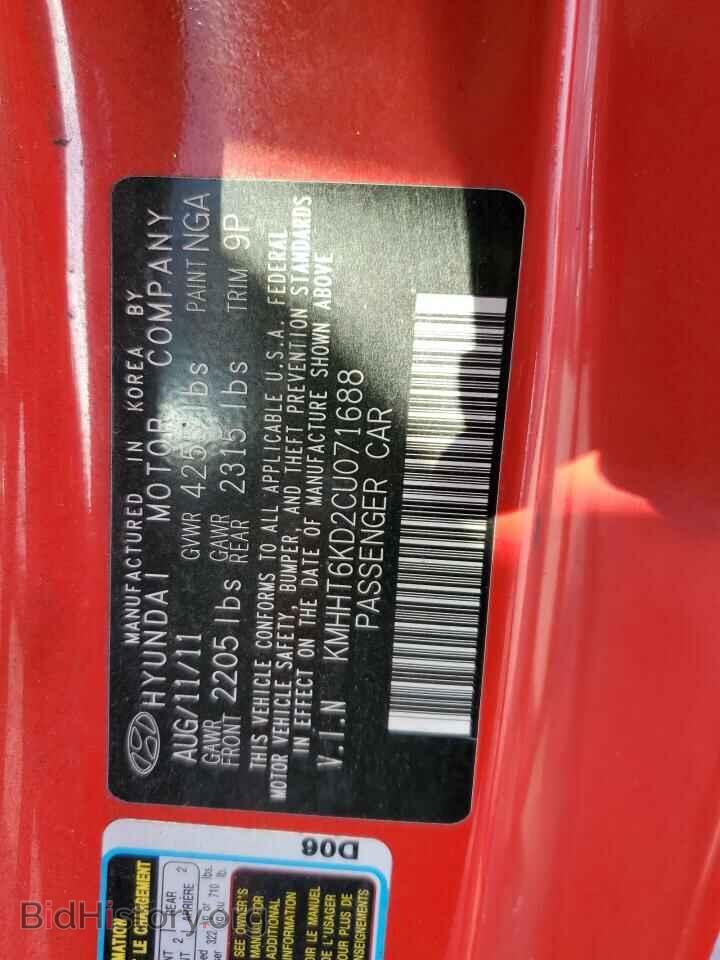2012 HYUNDAI GENESIS - VIN: KMHHT6KD2CU071688 - Фото 12