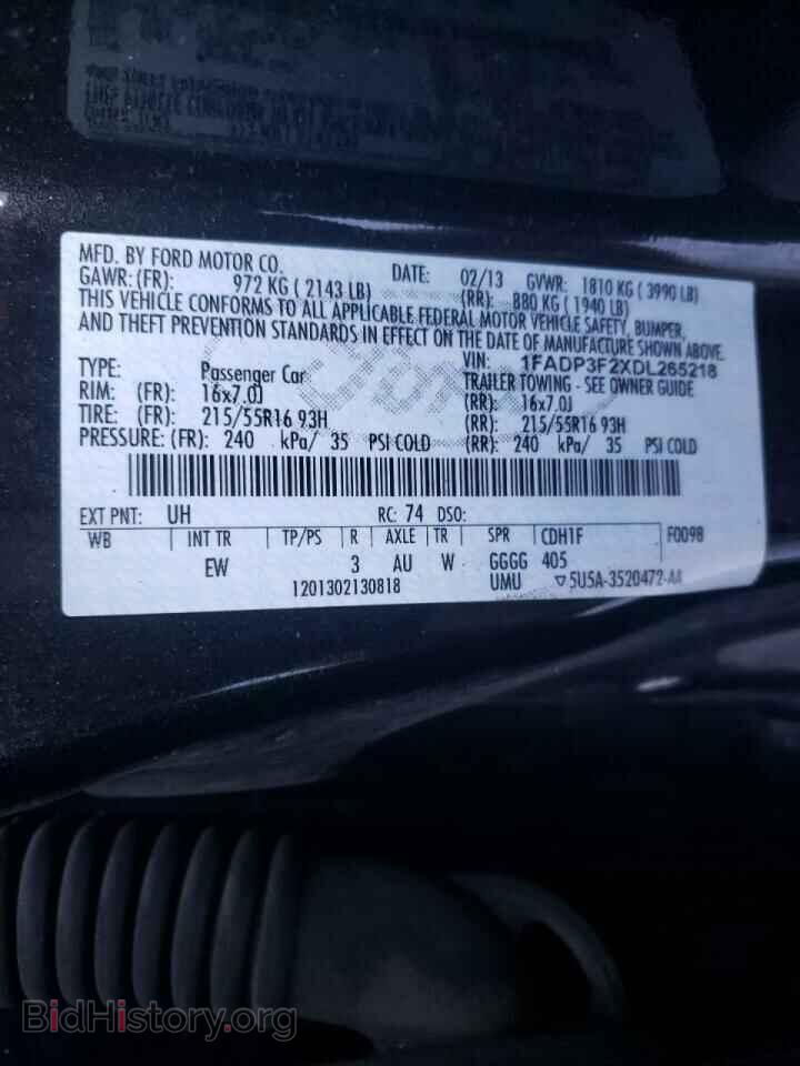 2013 FORD FOCUS - VIN: 1FADP3F2XDL265218 - Фото 10