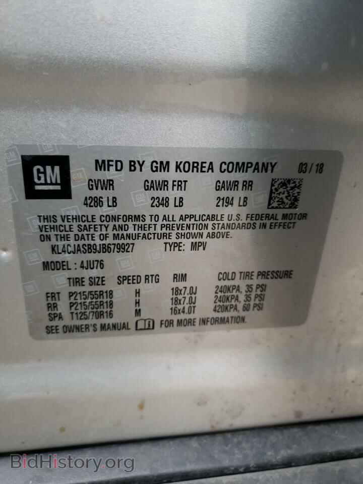 2018 BUICK ENCORE - VIN: KL4CJASB9JB679927 - Фото 13