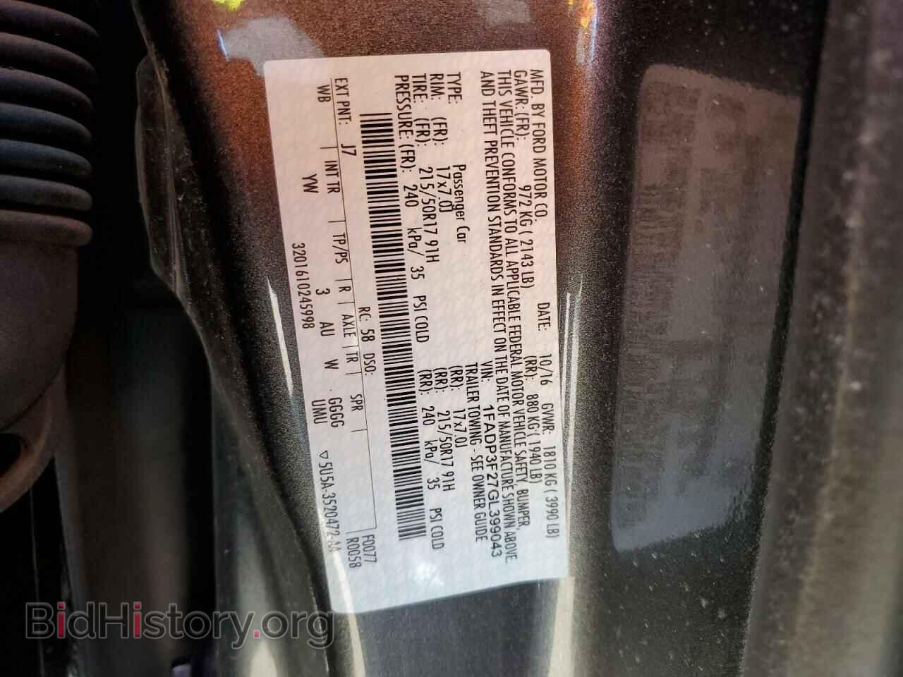 2016 FORD FOCUS - VIN: 1FADP3F27GL399043 - Фото 12