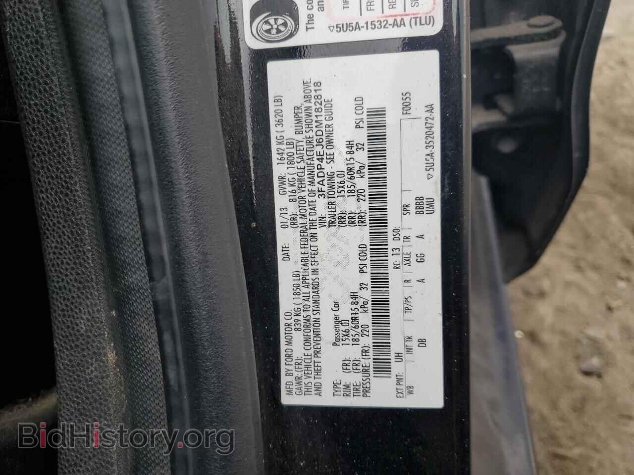2013 FORD FIESTA - VIN: 3FADP4EJ6DM182818 - Фото 12
