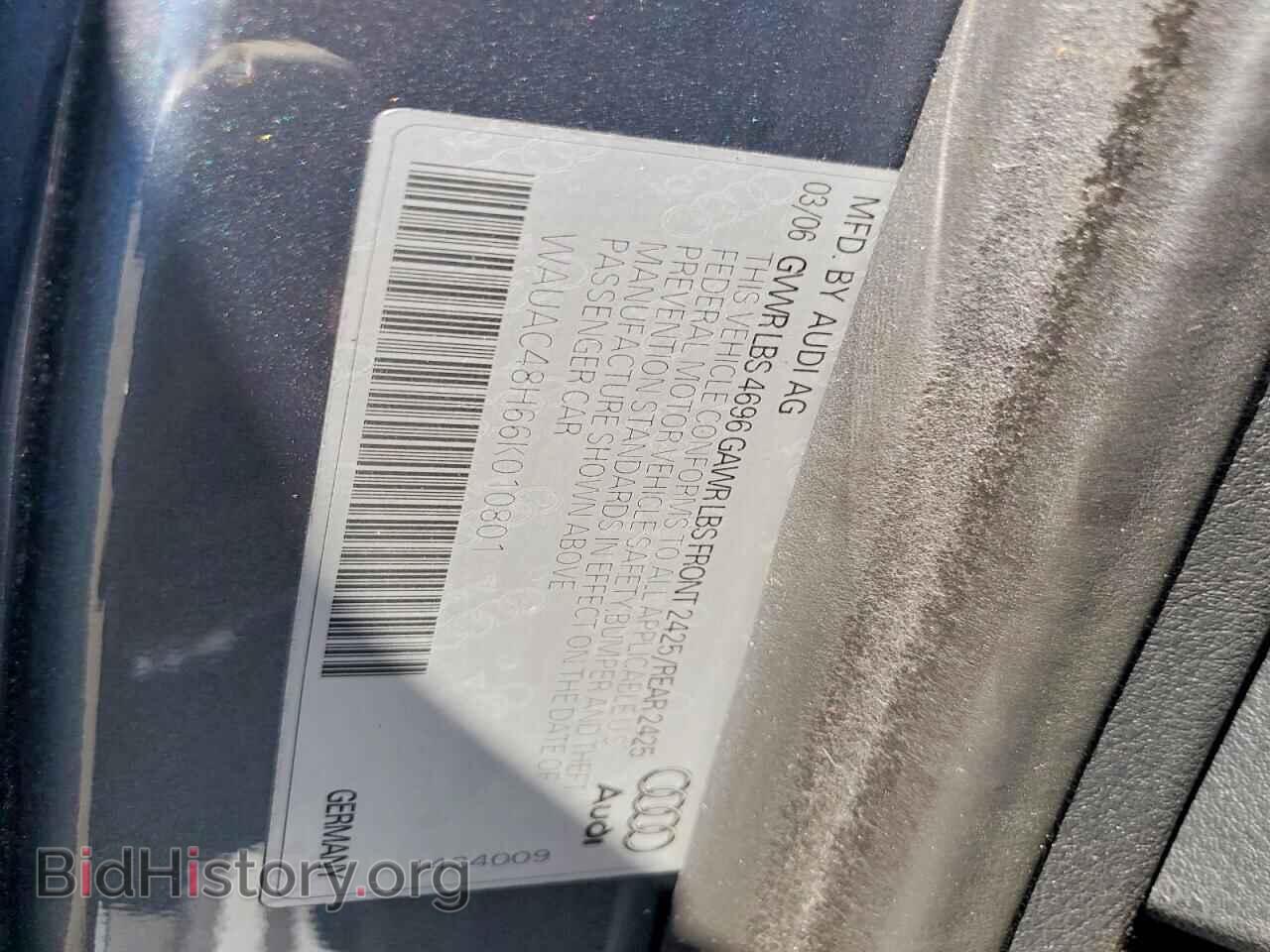 2006 AUDI A4 - VIN: WAUAC48H66K010801 - Фото 12