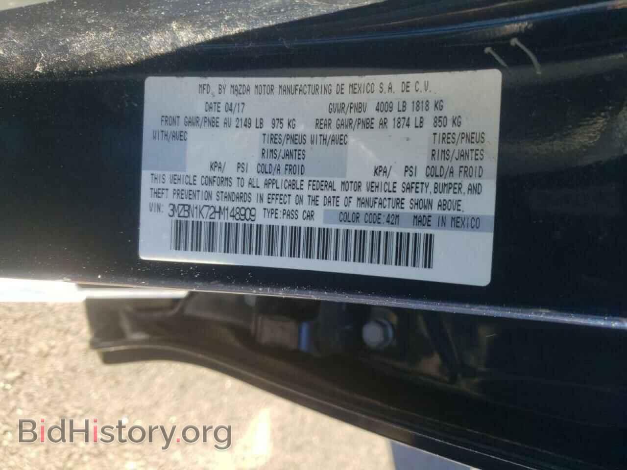2017 MAZDA 3 - VIN: 3MZBN1K72HM148909 - Фото 10