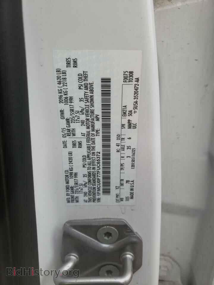 2015 FORD ESCAPE - VIN: 1FMCU0F77FUC65372 - Photo 13