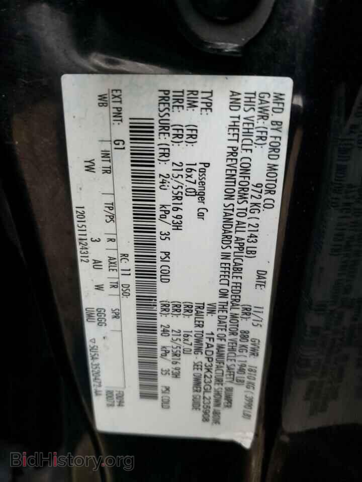 2016 FORD FOCUS - VIN: 1FADP3K23GL235908 - Фото 12
