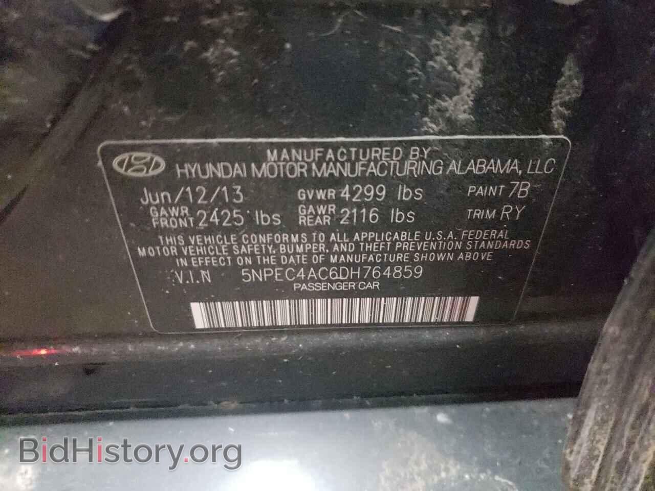 2013 HYUNDAI SONATA - VIN: 5NPEC4AC6DH764859 - Фото 10