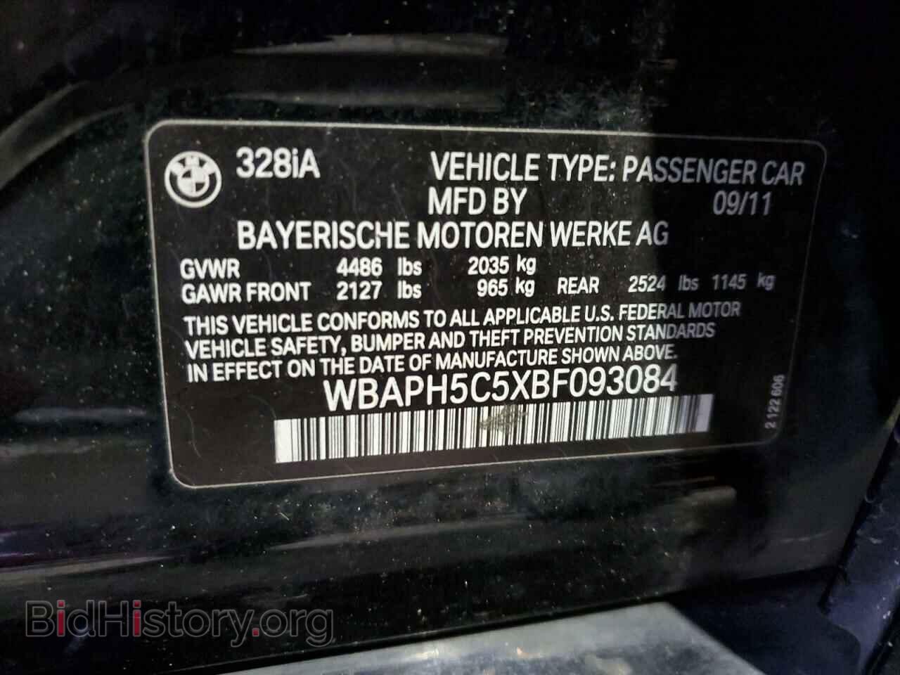 2011 BMW 3 SERIES - VIN: WBAPH5C5XBF093084 - Фото 13