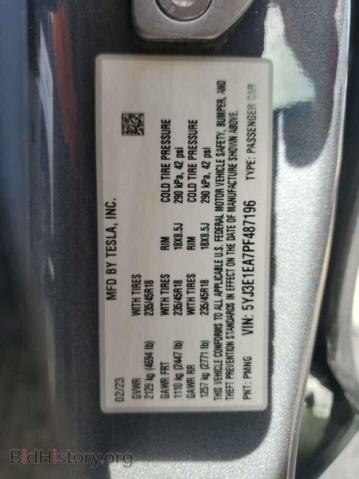 2023 TESLA MODEL 3 - VIN: 5YJ3E1EA7PF487196 - Фото 12