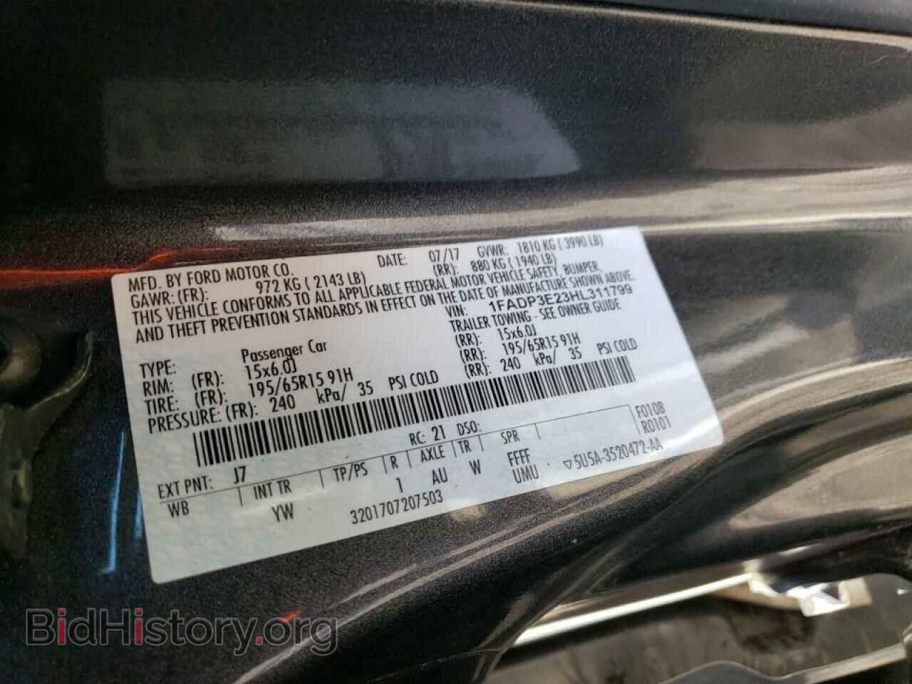 2017 FORD FOCUS - VIN: 1FADP3E23HL311799 - Фото 12