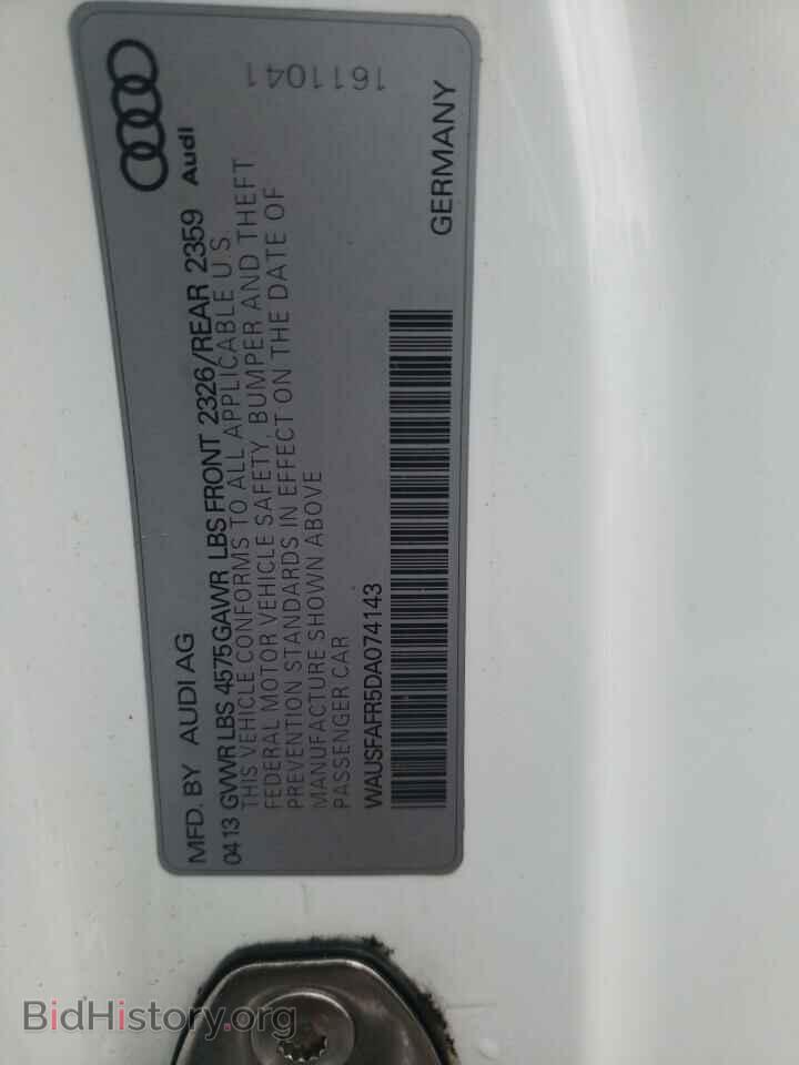 2013 AUDI A5 - VIN: WAUSFAFR5DA074143 - Фото 10