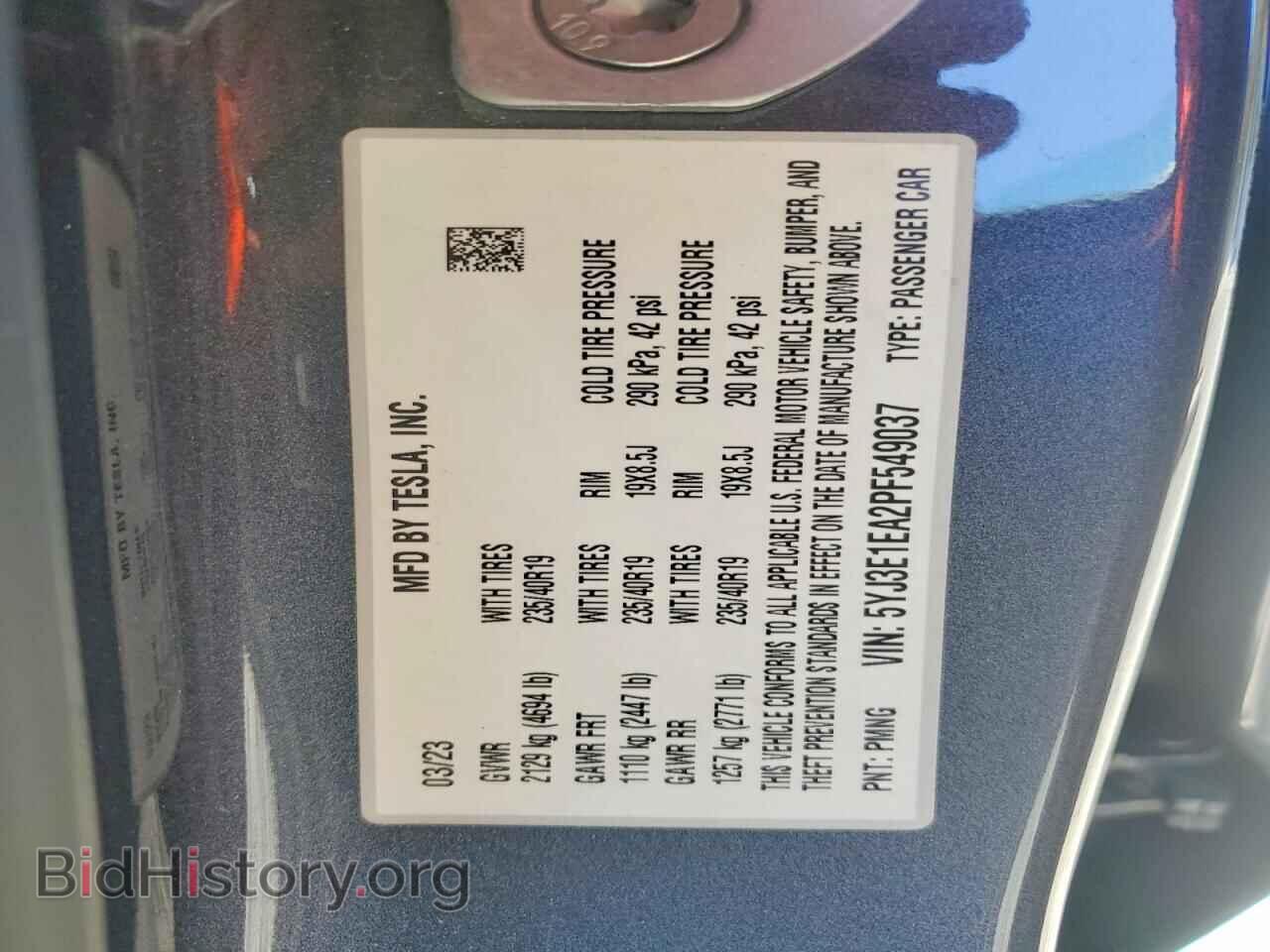 2023 TESLA MODEL 3 - VIN: 5YJ3E1EA2PF549037 - Фото 12