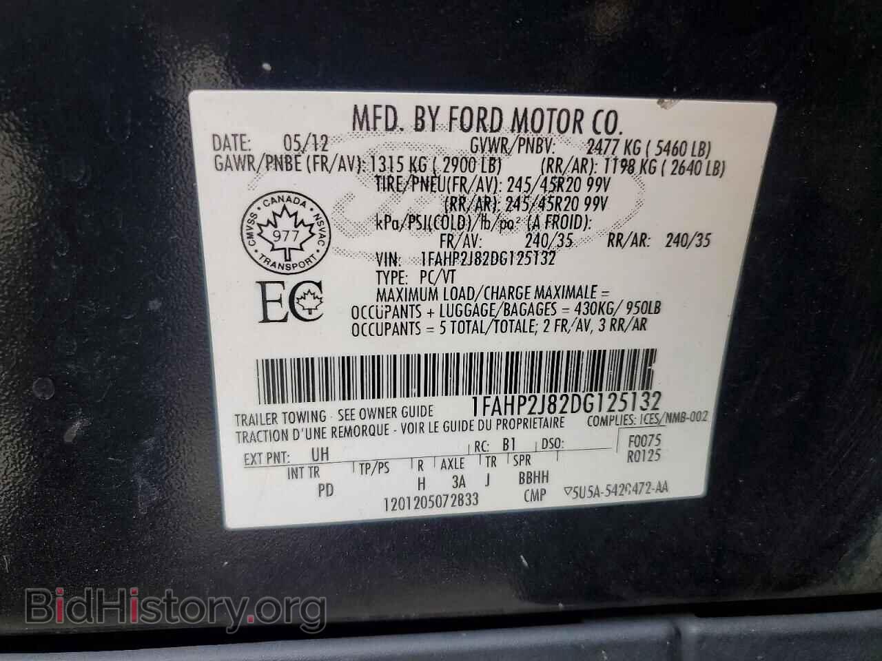 2013 Ford TAURUS (VIN 1FAHP2J82DG125132) — photo 12 of 12