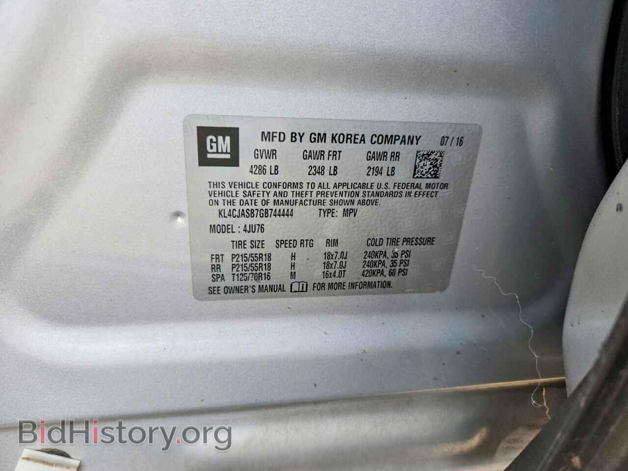 2016 BUICK ENCORE - VIN: KL4CJASB7GB744444 - Photo 12