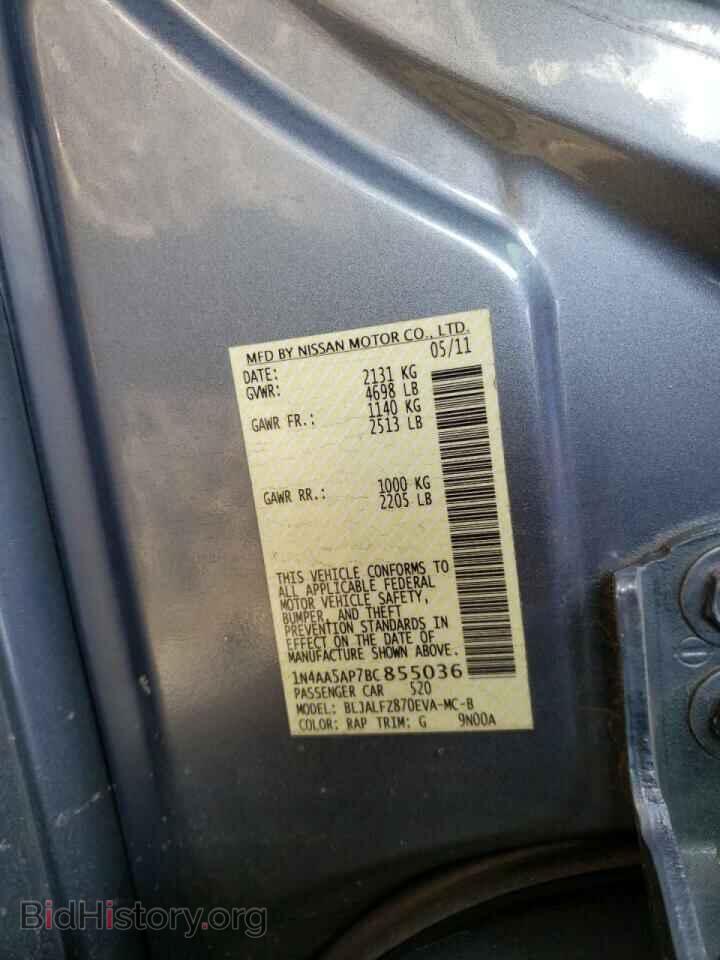 2011 NISSAN MAXIMA - VIN: 1N4AA5AP7BC855036 - Фото 10