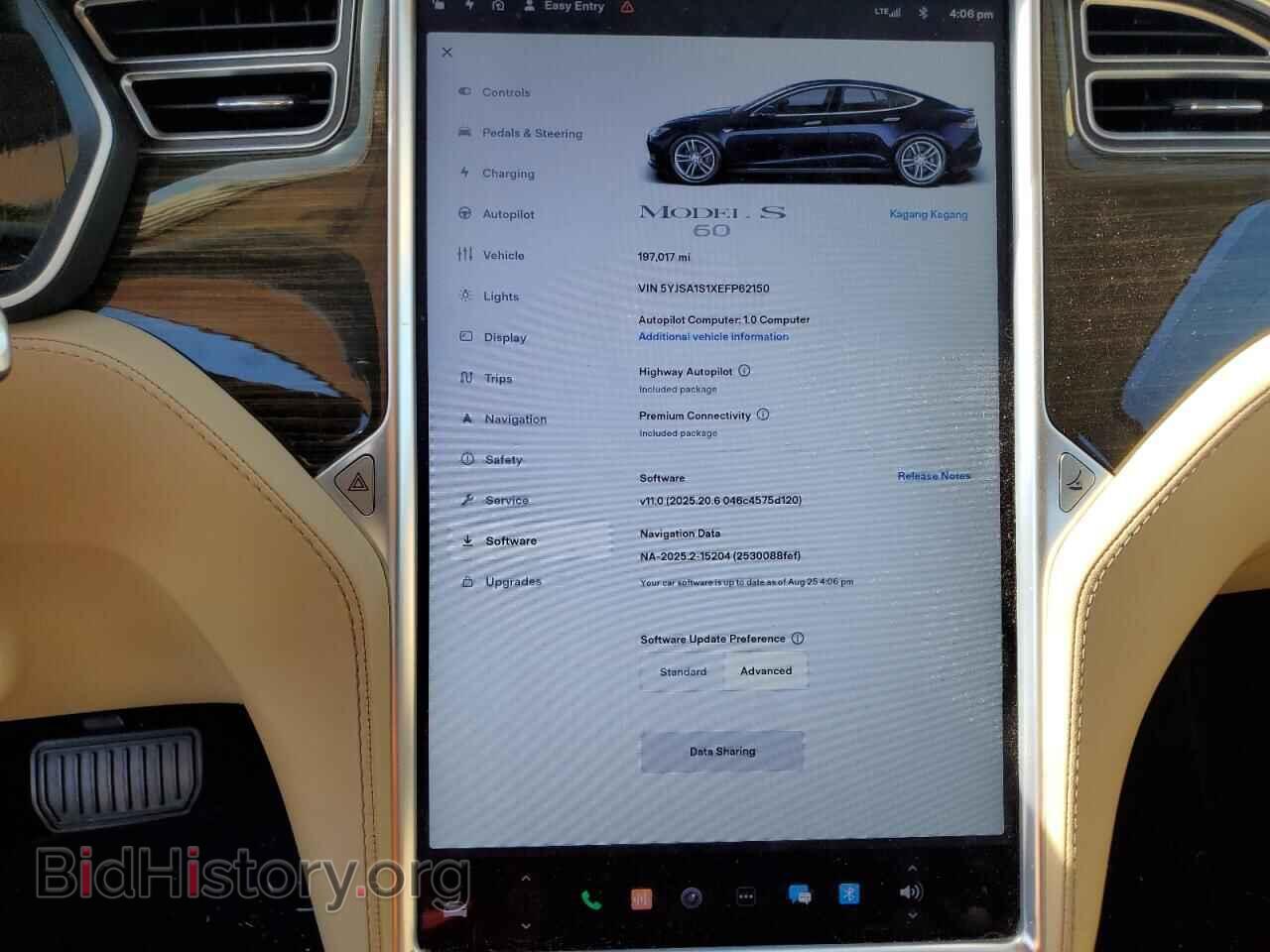 2014 TESLA MODEL S - VIN: 5YJSA1S1XEFP62150 - Photo 9