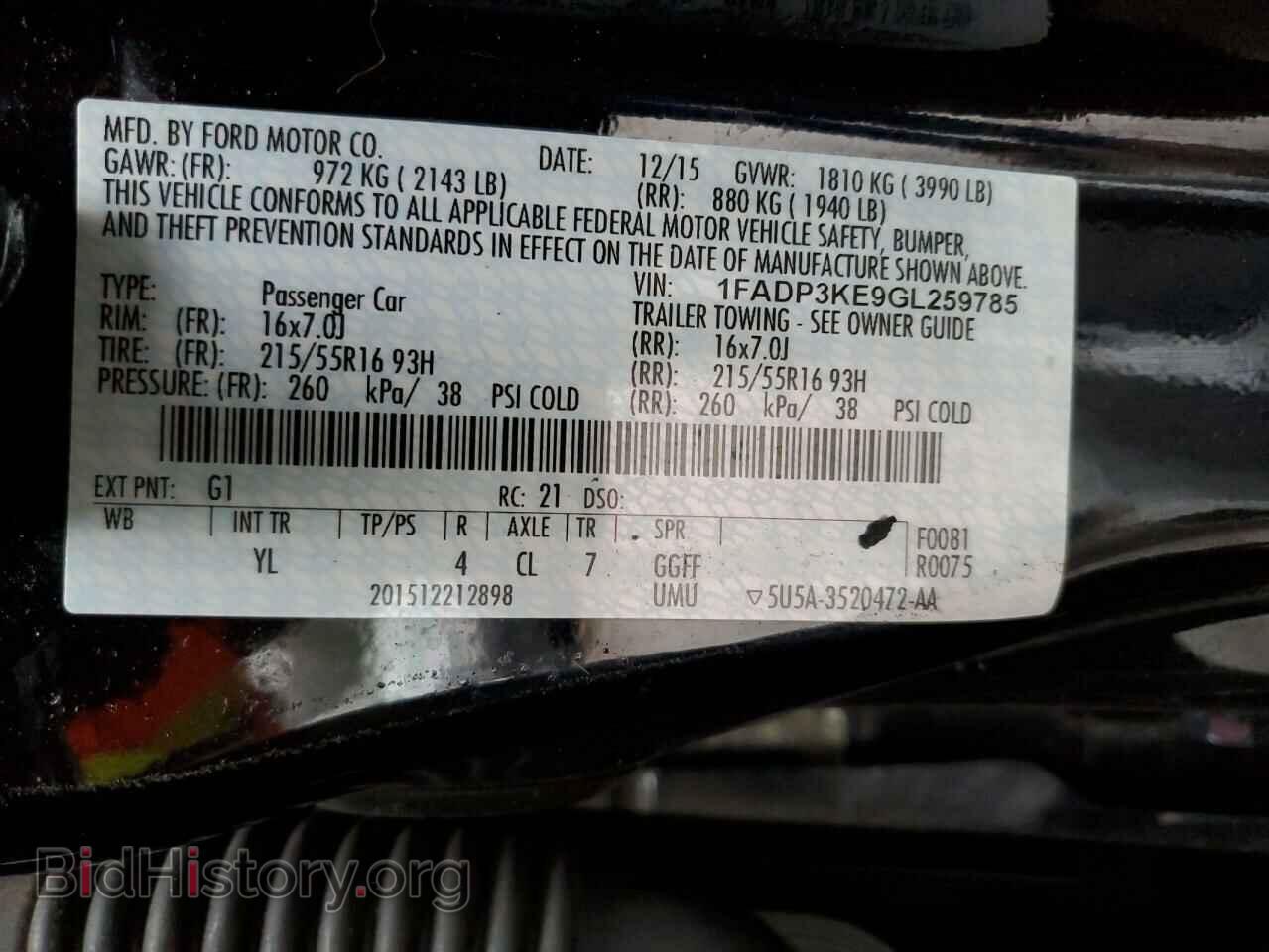 2016 FORD FOCUS - VIN: 1FADP3KE9GL259785 - Фото 13