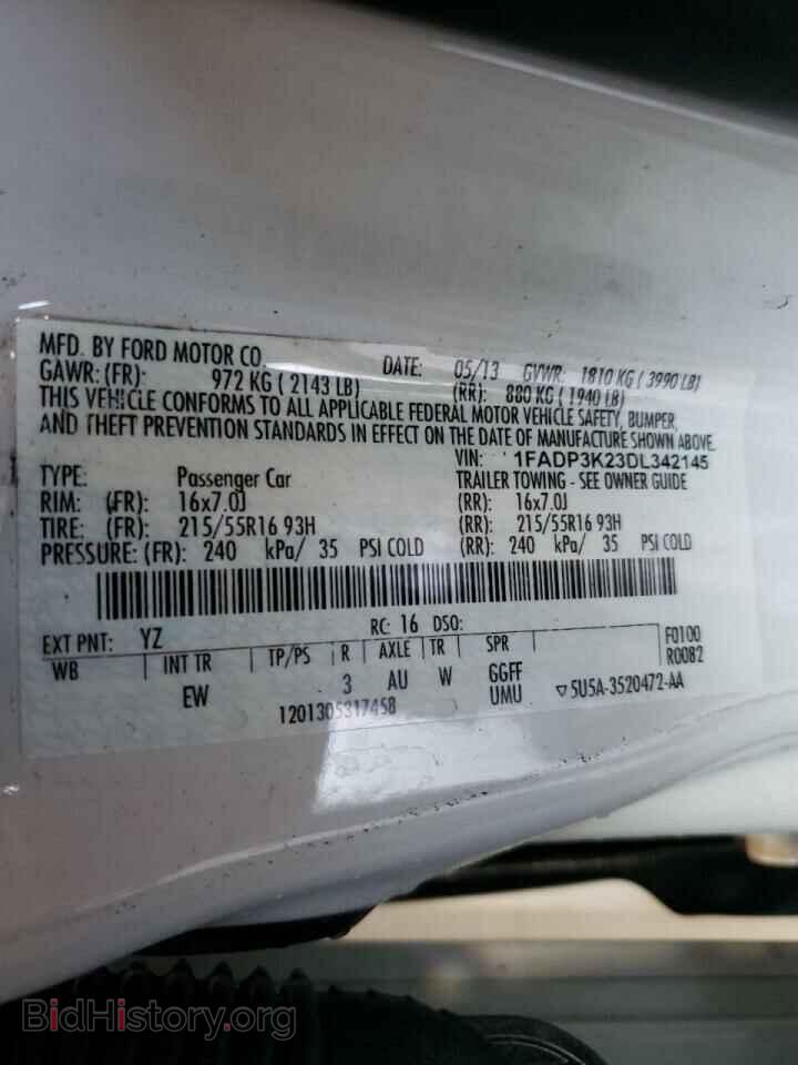 2013 FORD FOCUS - VIN: 1FADP3K23DL342145 - Фото 10