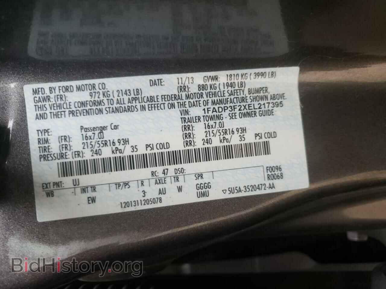 2014 FORD FOCUS - VIN: 1FADP3F2XEL217395 - Фото 10