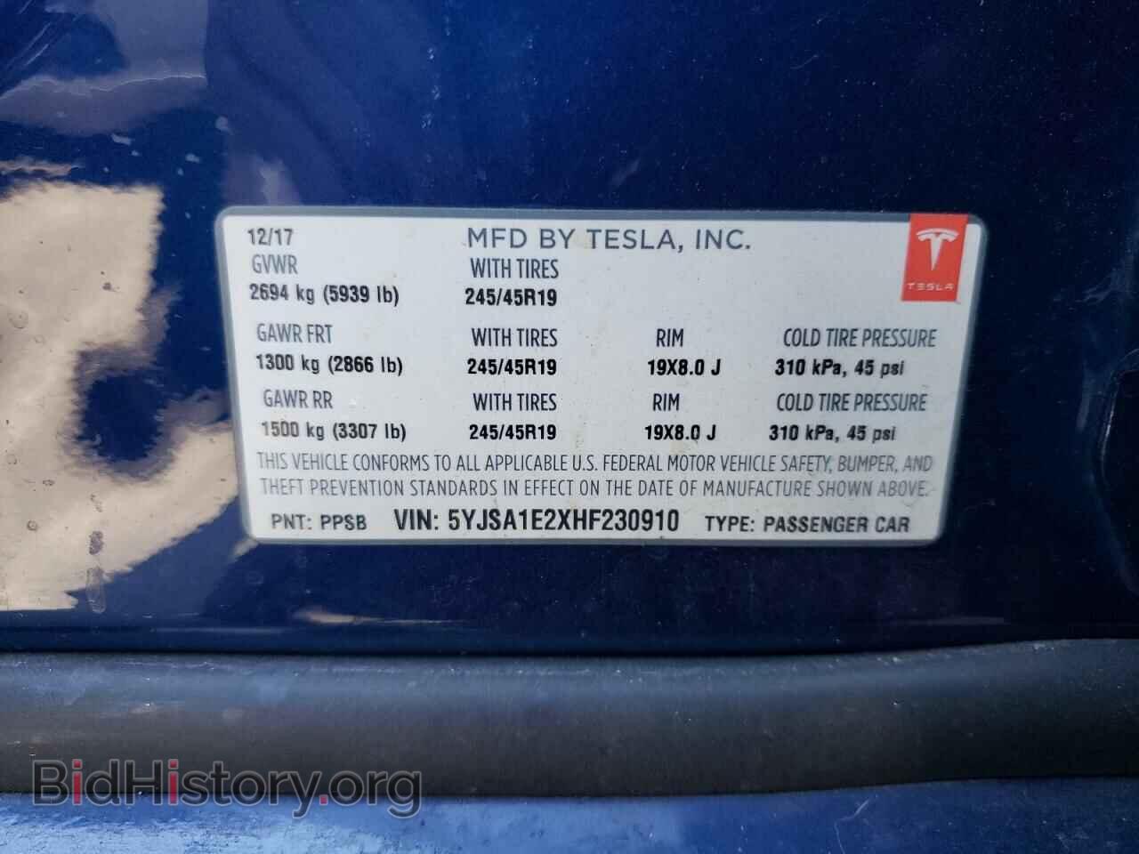 2017 TESLA MODEL S - VIN: 5YJSA1E2XHF230910 - Photo 12