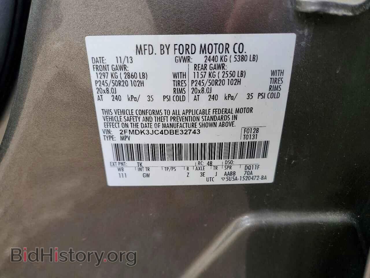 2013 FORD EDGE - VIN: 2FMDK3JC4DBE32743 - Photo 13