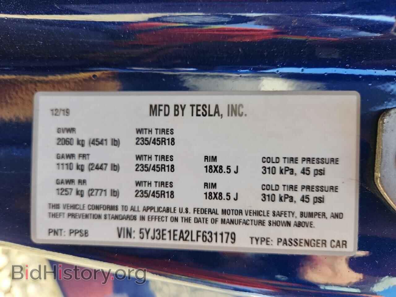 2020 TESLA MODEL 3 - VIN: 5YJ3E1EA2LF631179 - Photo 14