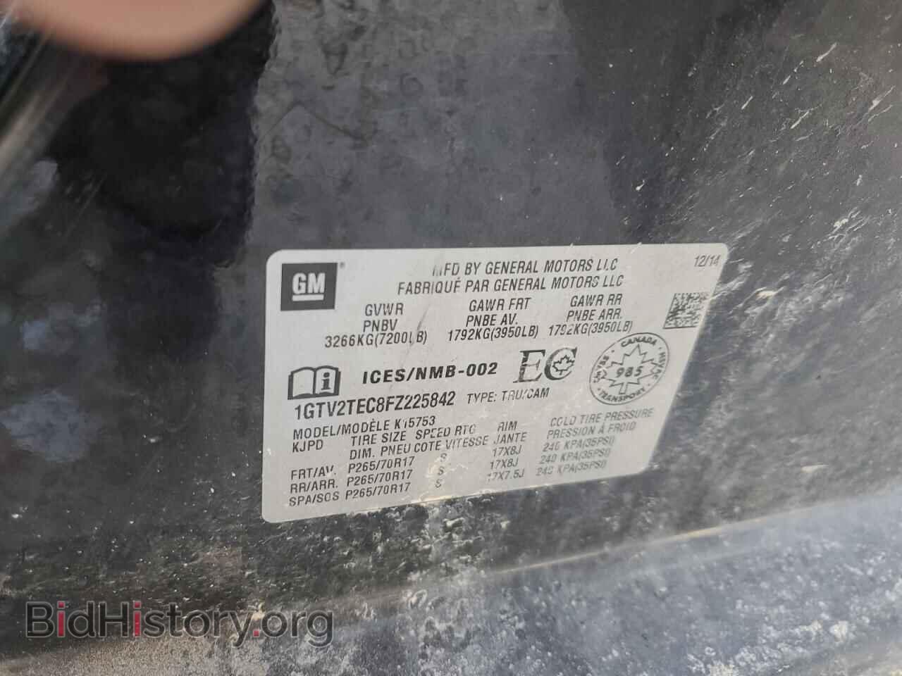 2015 GMC SIERRA - VIN: 1GTV2TEC8FZ225842 - Фото 12