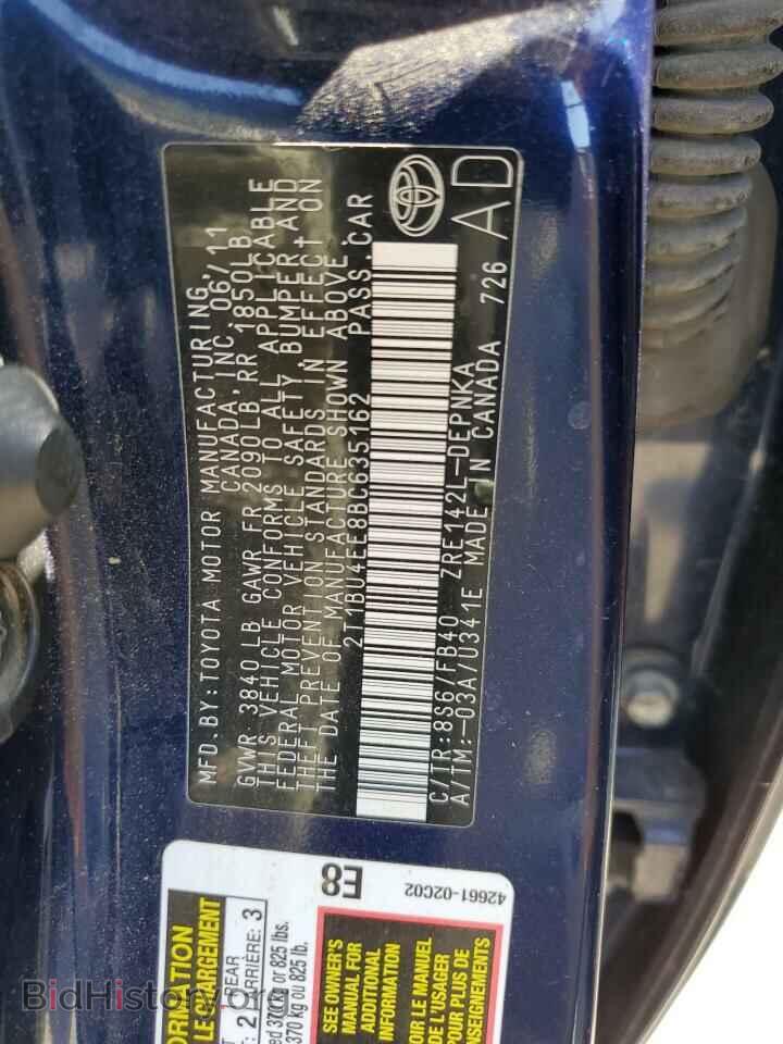 2011 TOYOTA COROLLA - VIN: 2T1BU4EE8BC635162 - Фото 12