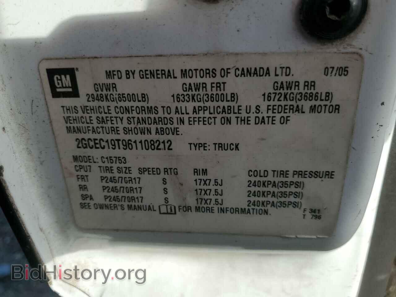2006 CHEVROLET ALL Models - VIN: 2GCEC19T961108212 - Фото 12