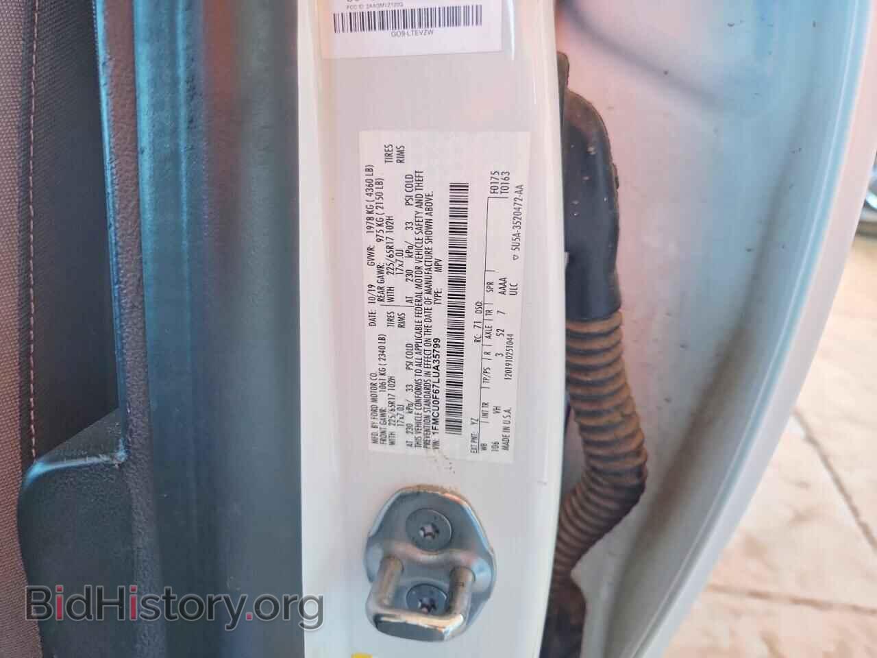 2020 FORD ESCAPE - VIN: 1FMCU0F67LUA35799 - Фото 13