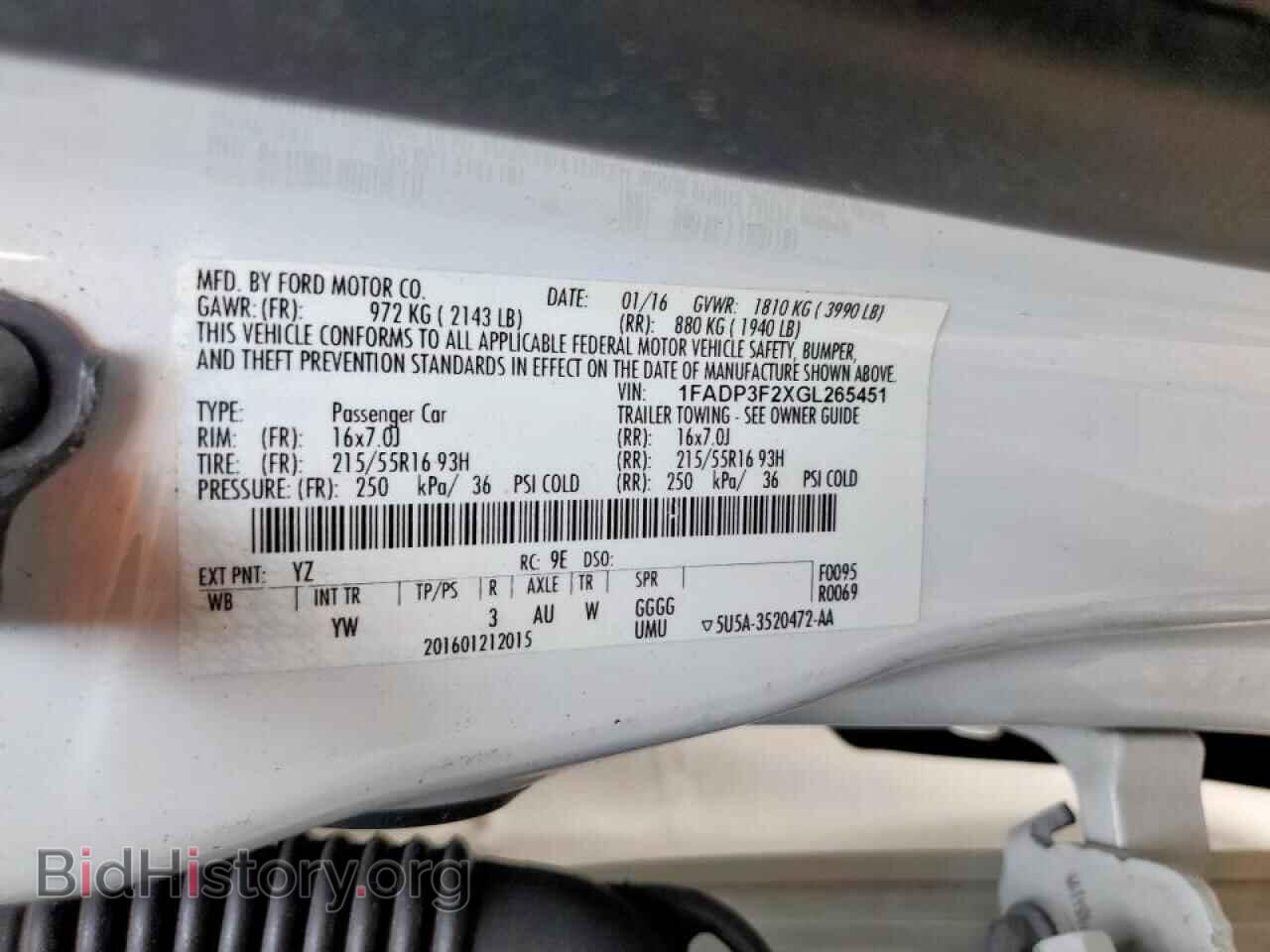 2016 FORD FOCUS - VIN: 1FADP3F2XGL265451 - Фото 12