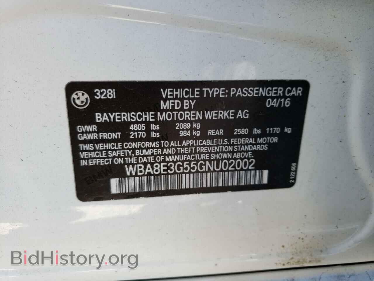 2016 BMW 3 SERIES - VIN: WBA8E3G55GNU02002 - Фото 10