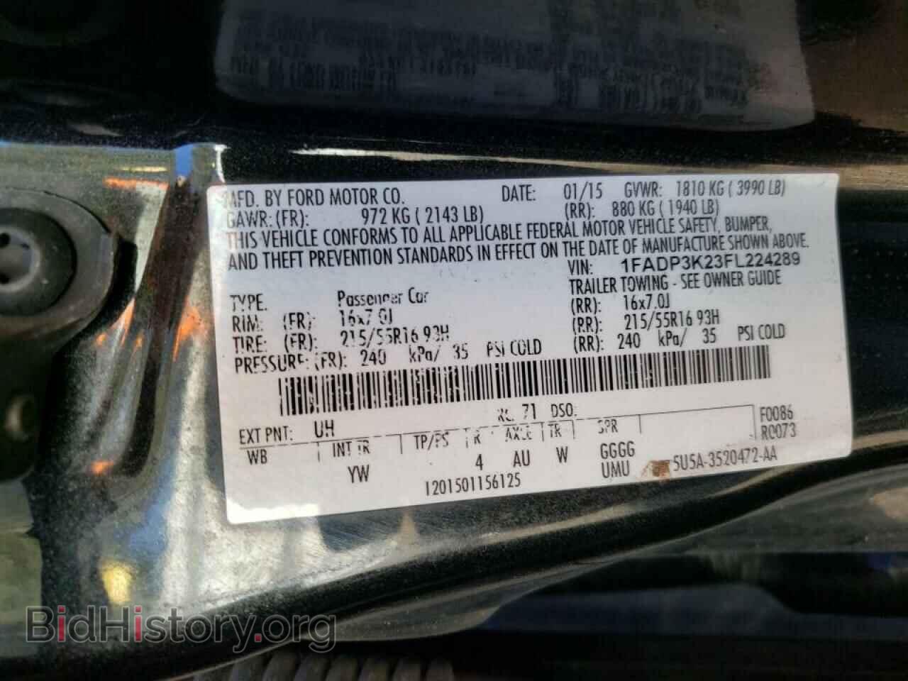 2015 FORD FOCUS - VIN: 1FADP3K23FL224289 - Фото 10