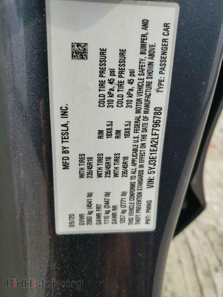 2020 TESLA MODEL 3 - VIN: 5YJ3E1EA2LF796780 - Фото 12