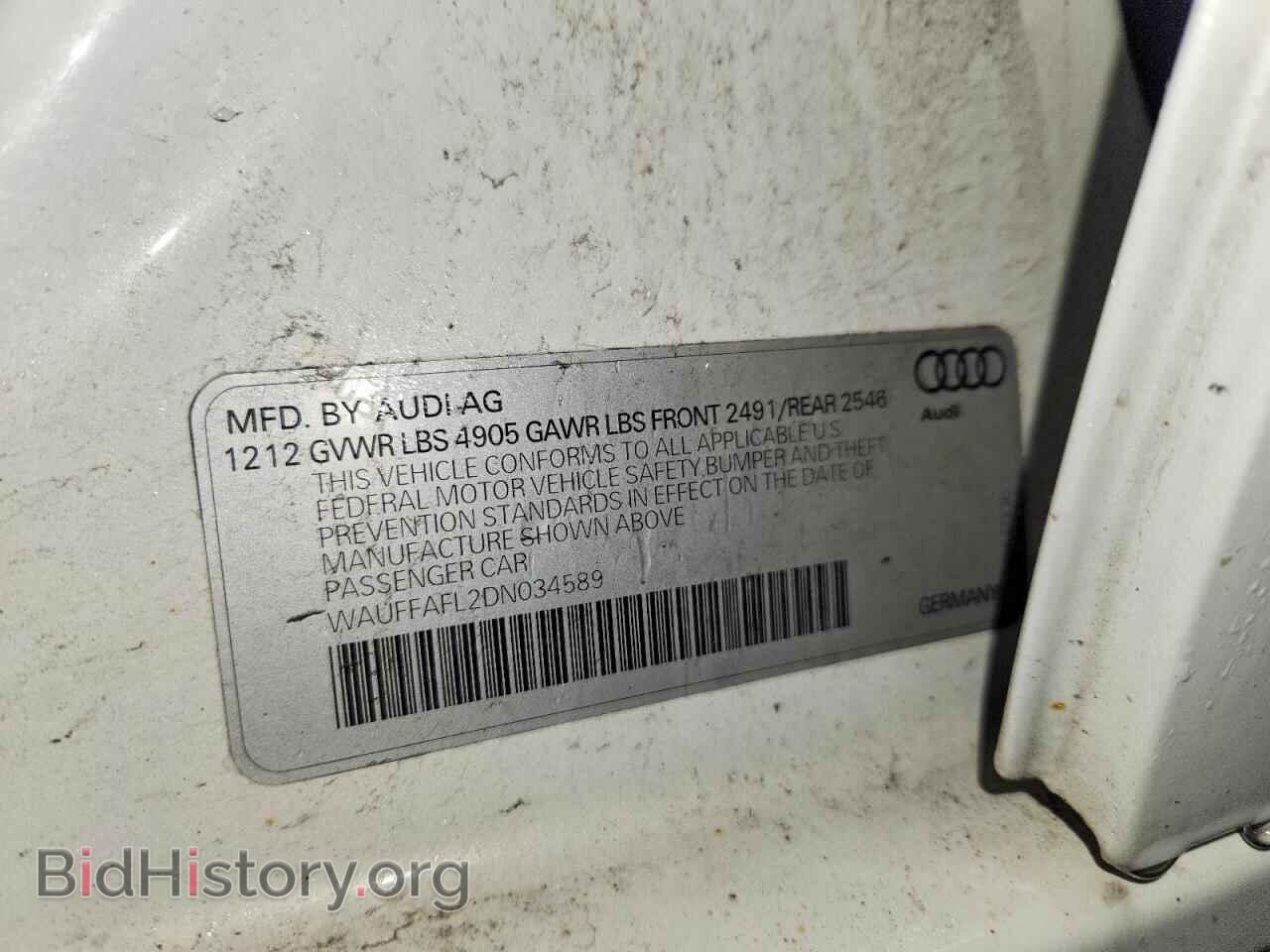 2013 AUDI A4 - VIN: WAUFFAFL2DN034589 - Фото 12