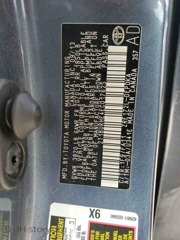 2014 TOYOTA COROLLA - VIN: 2T1BURHE4EC017625 - Фото 13