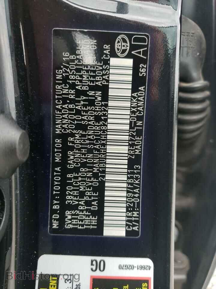 2017 TOYOTA COROLLA - VIN: 2T1BURHEXHC821321 - Фото 10