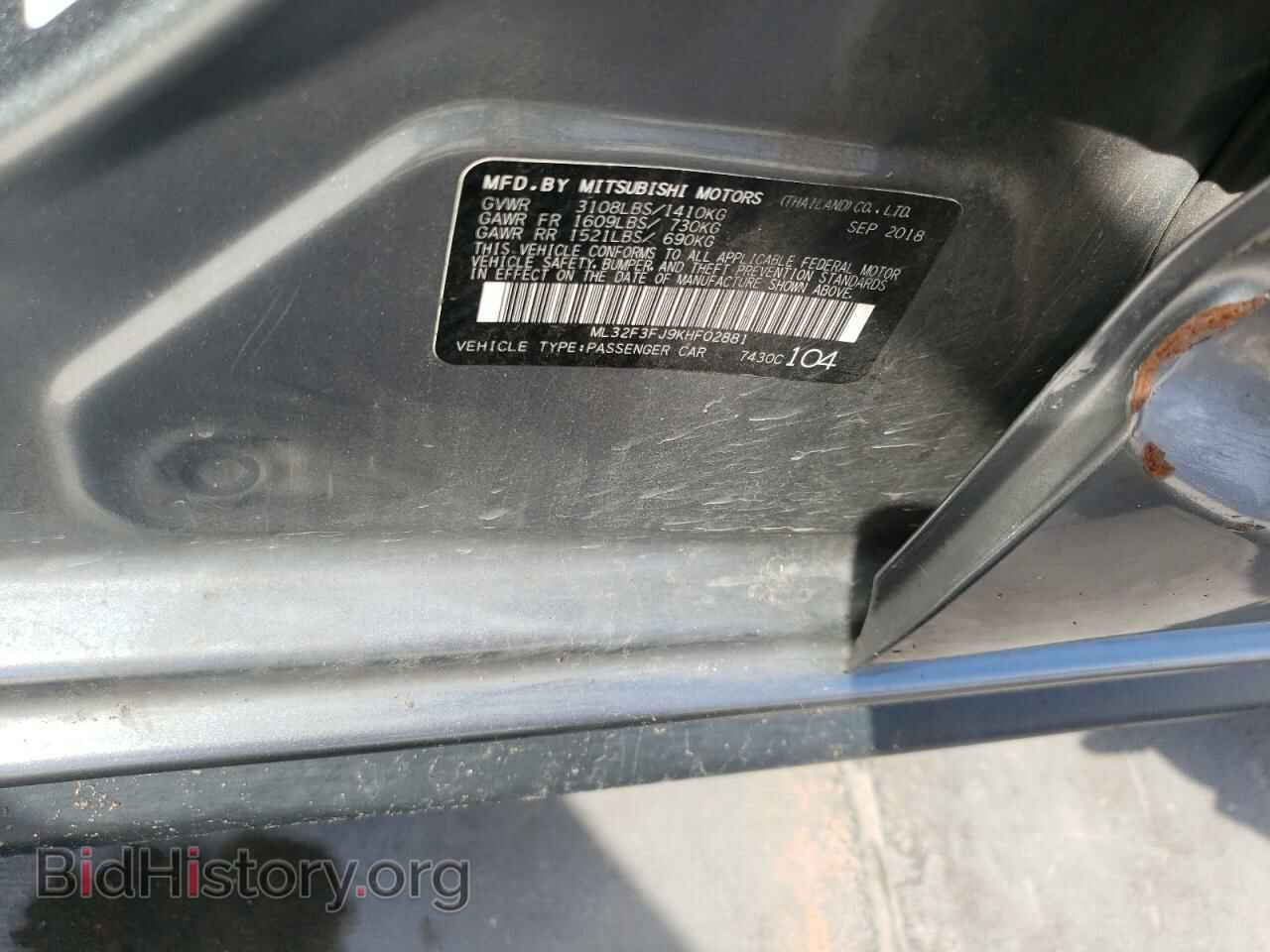 2019 MITSUBISHI MIRAGE - VIN: ML32F3FJ9KHF02881 - Фото 12