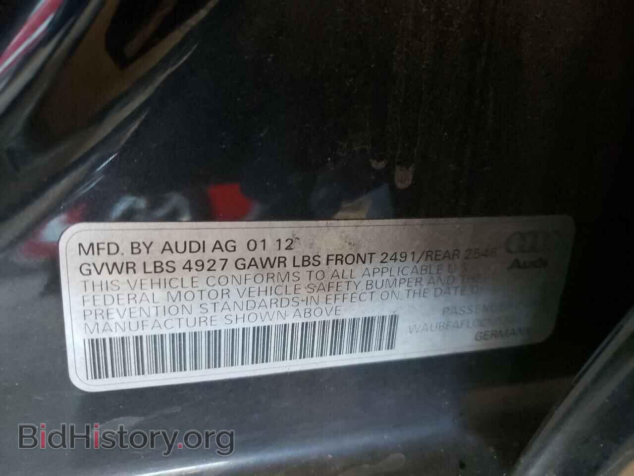 2012 AUDI A4 - VIN: WAUBFAFL0CN020171 - Фото 10