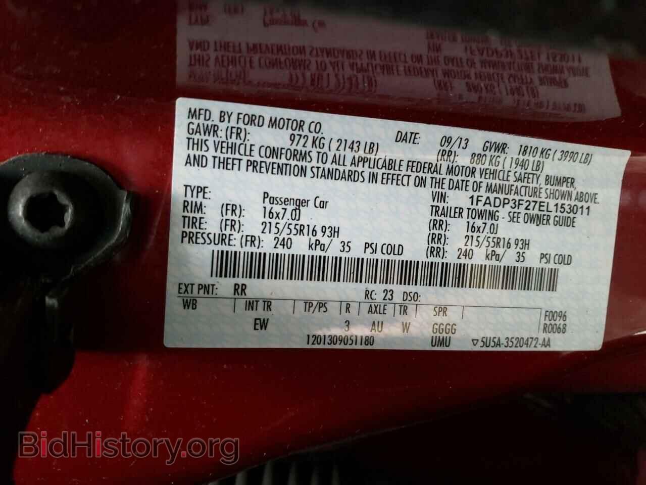 2014 FORD FOCUS - VIN: 1FADP3F27EL153011 - Фото 10