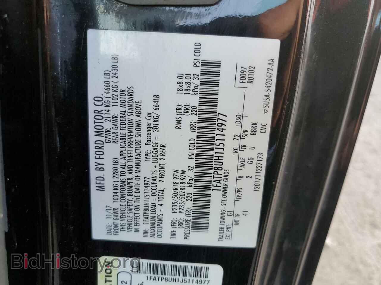 2018 FORD MUSTANG - VIN: 1FATP8UH1J5114977 - Фото 12