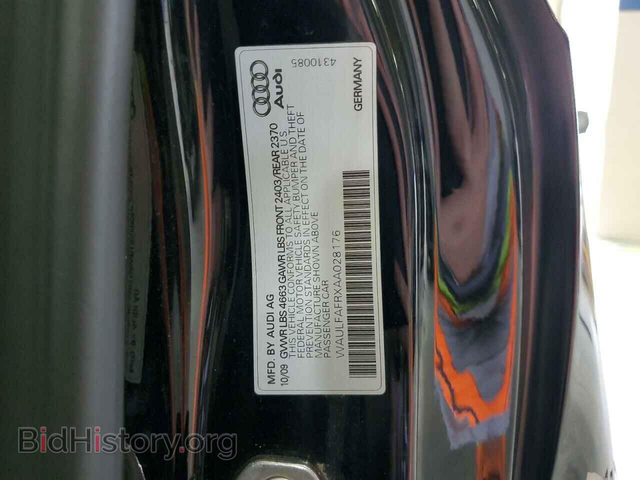 2010 AUDI A5 - VIN: WAULFAFRXAA028176 - Photo 12