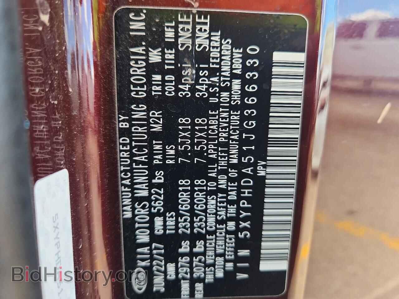 2018 KIA SORENTO - VIN: 5XYPHDA51JG366330 - Photo 13