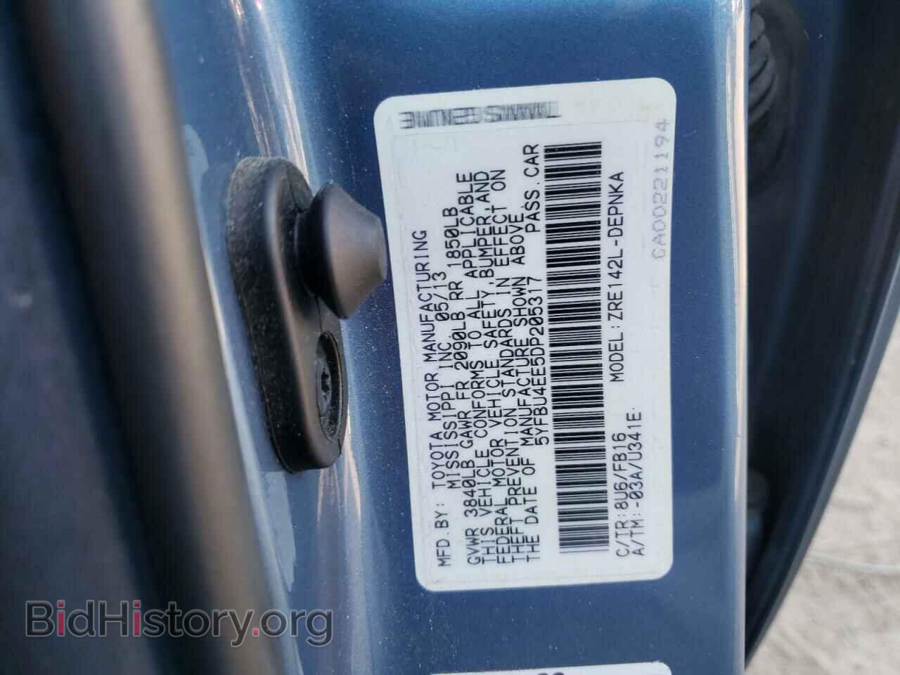 2013 TOYOTA COROLLA - VIN: 5YFBU4EE5DP205317 - Фото 12